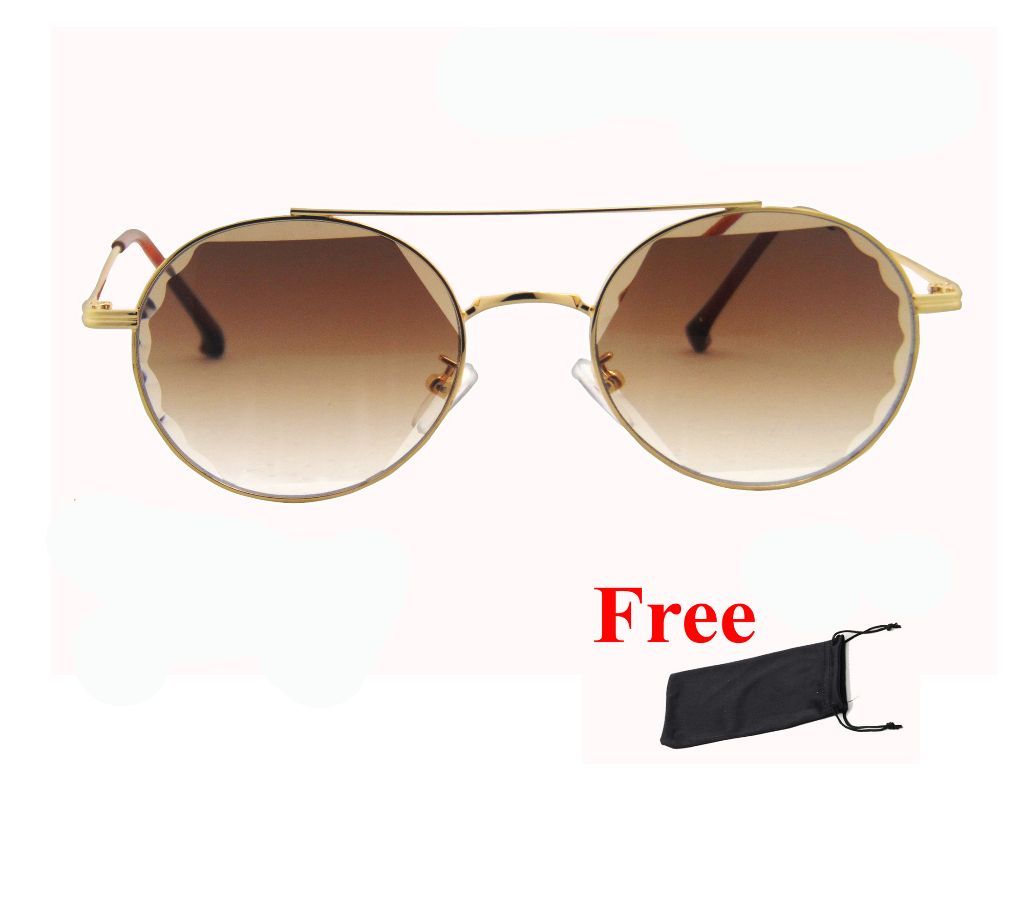 Classic Small Round Stylish Sunglasses for Men Women Metal Gold Smart Frame Mirrored Lens Sun Glasses