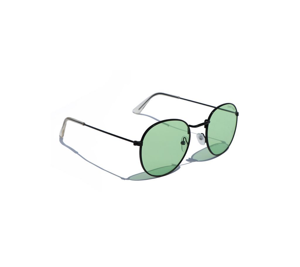 Green Vintage Retro Round Flat Glasses