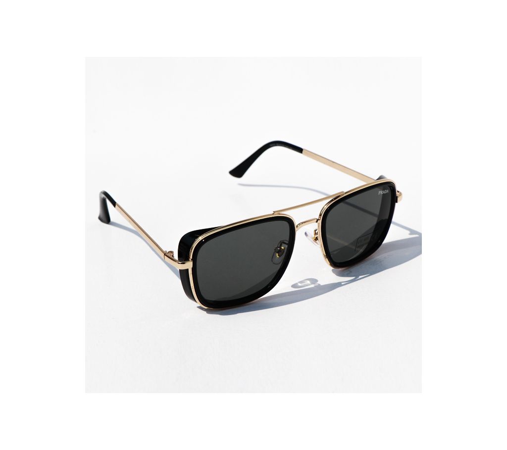 Prada Black And Gold Stylish Metal Body Sunglasses