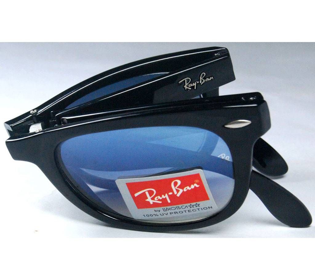 Ray.Ban Black-Blue Folding Sunglass-Copy
