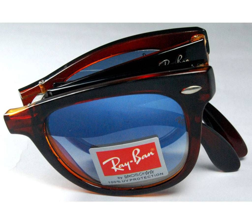 Ray.Ban Brown-Blue Folding Sunglass-Copy 