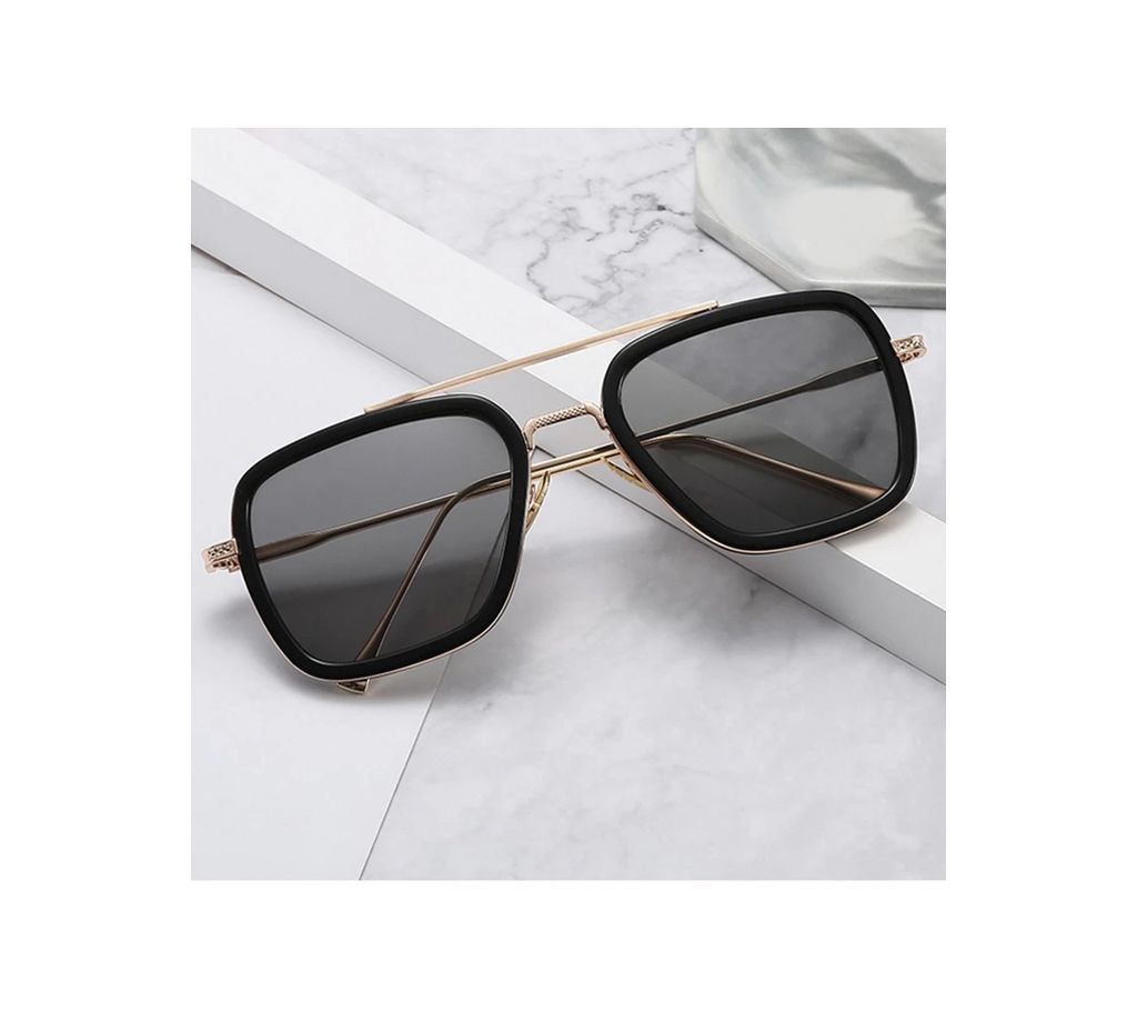 Black Tony Stark Iron Man Endgame Cutout Sunglasses For Men
