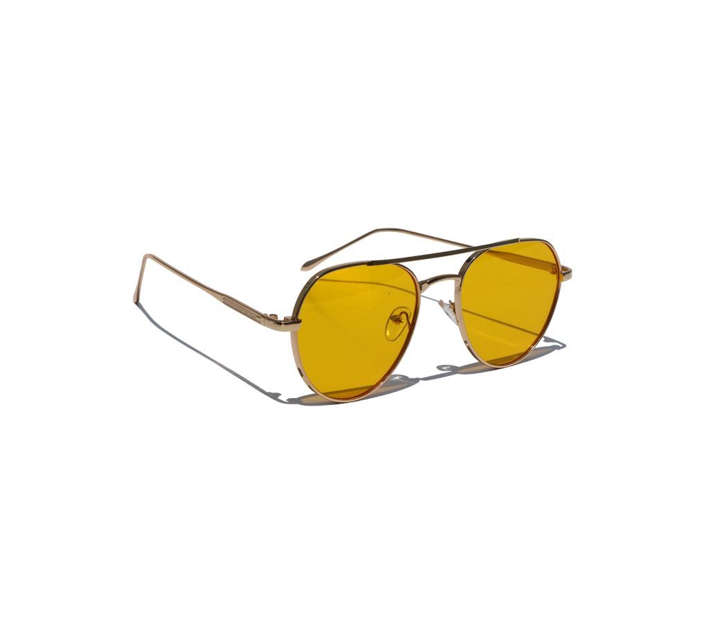 Yellow Vision Eggshape Metal Sunglasses