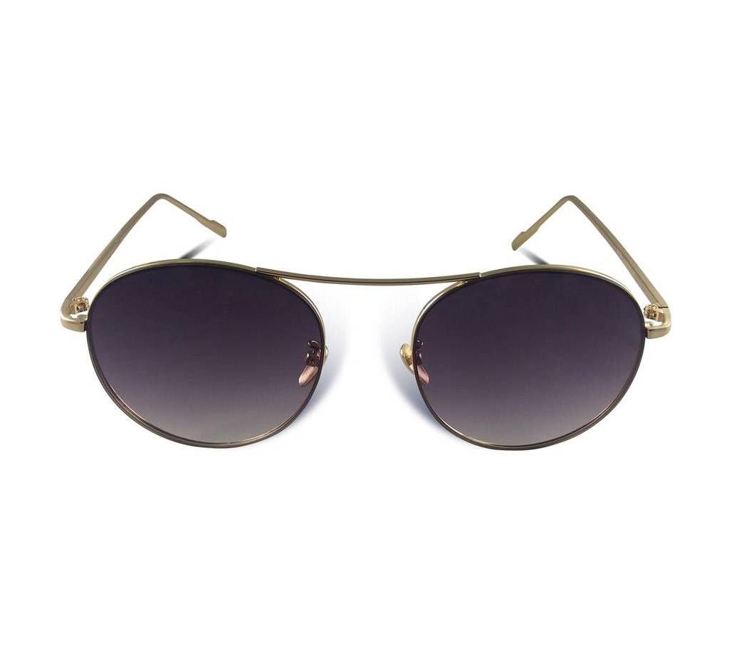 Round Shape Men' Black Sunglass