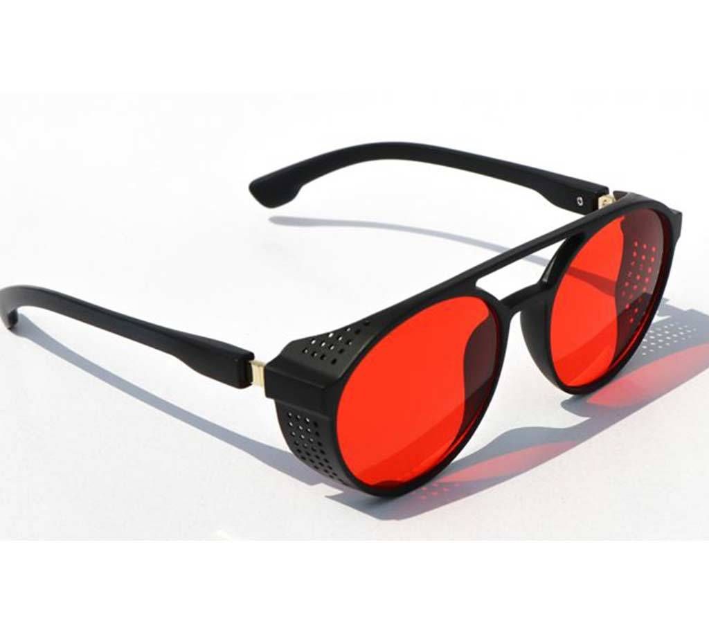 Red Vision Steampunk Retro Round Sunglasses For Men