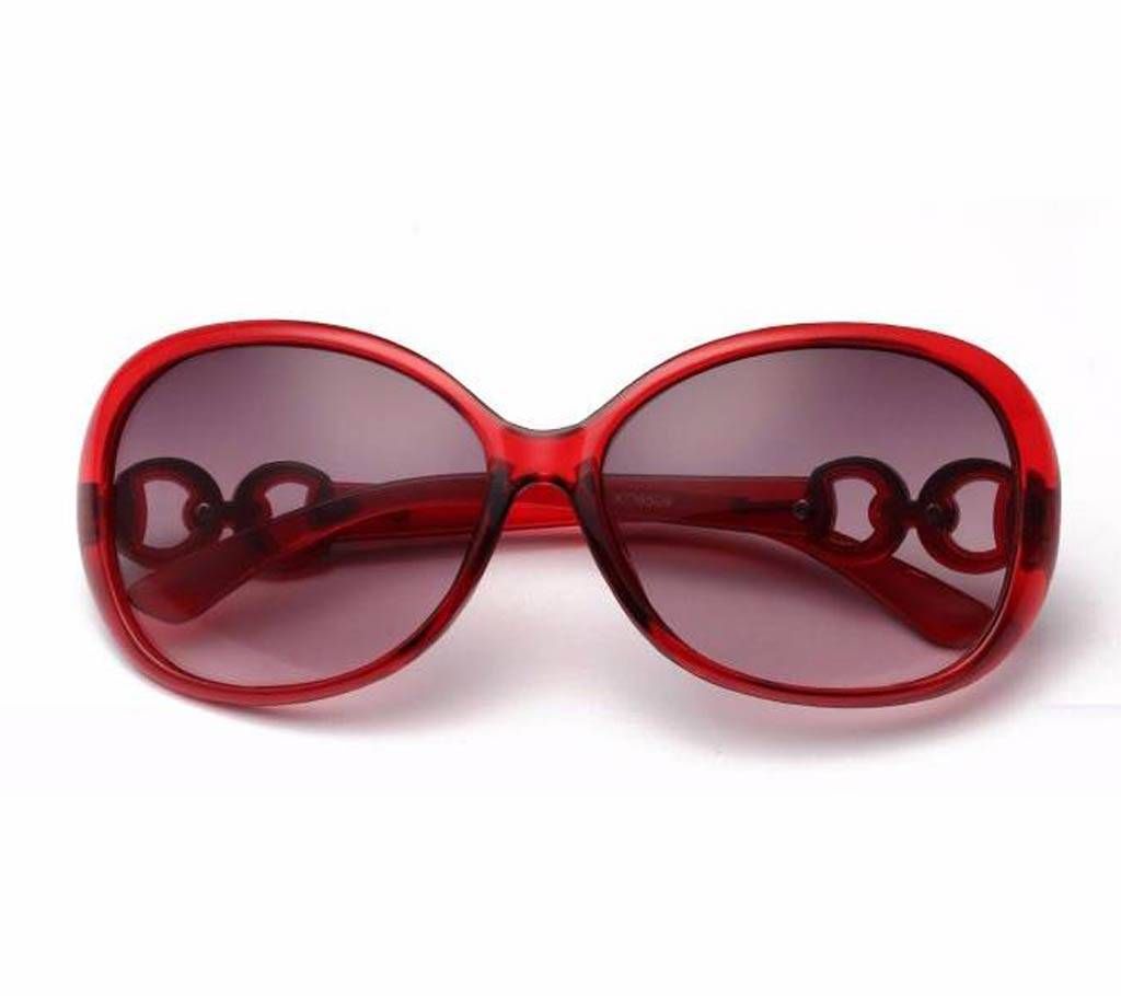 Red frame sunglasses for women