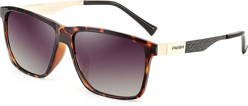 Polarized, Gradient, UV Protection Rectangular, Wayfarer Sunglasses (Free Size)  (For Men & Women, Brown)