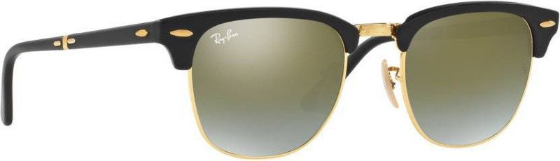 Mirrored Clubmaster Sunglasses  (For Men & Women, Green)