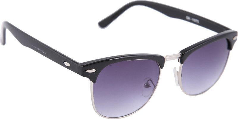 UV Protection, Riding Glasses Clubmaster Sunglasses (52)  (For Men & Women, Black)