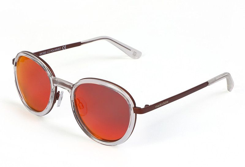 Mirrored, Polarized, UV Protection Round Sunglasses (Free Size)  (For Women, Red)