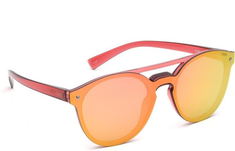 Mirrored Round Sunglasses (Free Size)  (For Women, Golden)