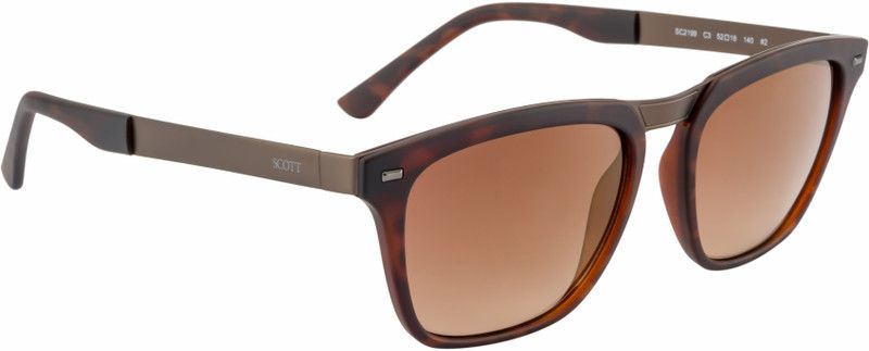 Mirrored Wayfarer Sunglasses (52)  (For Men & Women, Brown, Golden)