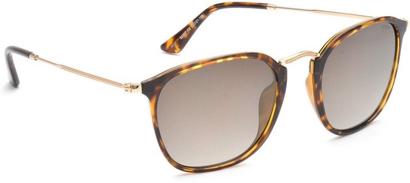 Mirrored Rectangular Sunglasses (52)  (For Men & Women, Golden)