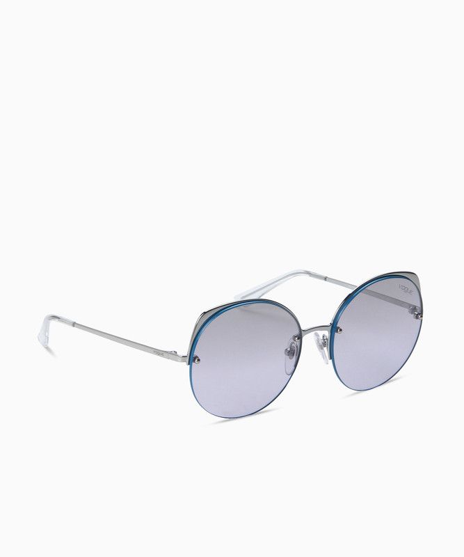 UV Protection Round Sunglasses (55)  (For Women, Silver)