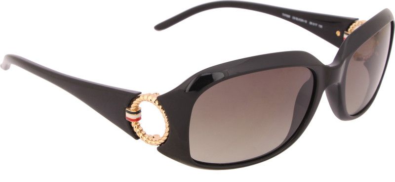 Gradient Rectangular Sunglasses (Free Size)  (For Women, Green)