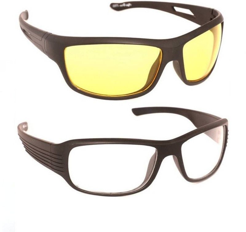 UV Protection Sports Sunglasses (Free Size)  (For Men & Women, Yellow, Clear)