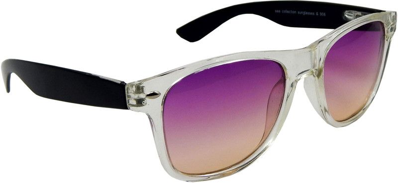Gradient, UV Protection, Riding Glasses Wayfarer Sunglasses (Free Size)  (For Men & Women, Violet)