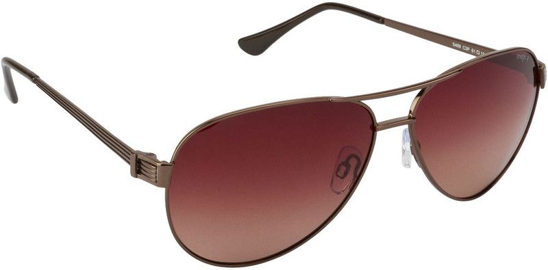Aviator Sunglasses (61)  (For Men, Brown)