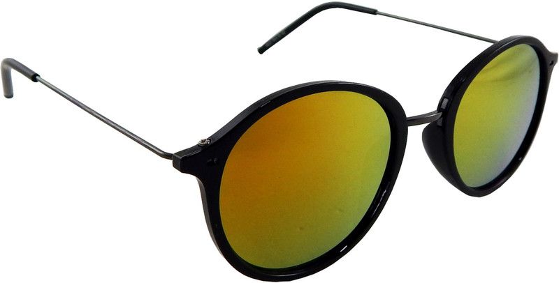 UV Protection, Mirrored Round Sunglasses (Free Size)  (For Men & Women, Yellow)
