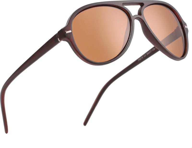 UV Protection, Polarized Oval Sunglasses (55)  (For Men & Women, Brown)