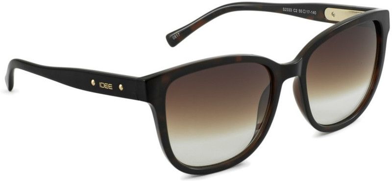 Gradient Rectangular Sunglasses (55)  (For Men & Women, Brown)