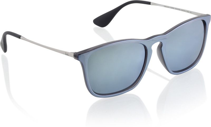 Mirrored Wayfarer Sunglasses (54)  (For Men, Green)