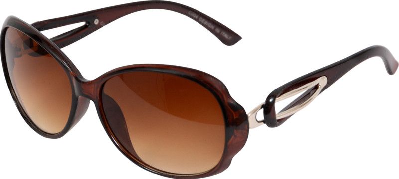 UV Protection Oval, Butterfly Sunglasses (22)  (For Women, Brown)