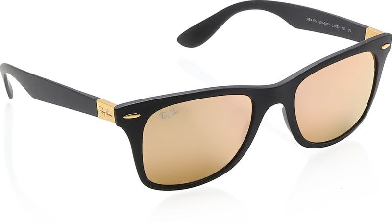 Mirrored Wayfarer Sunglasses (52)  (For Men, Pink)