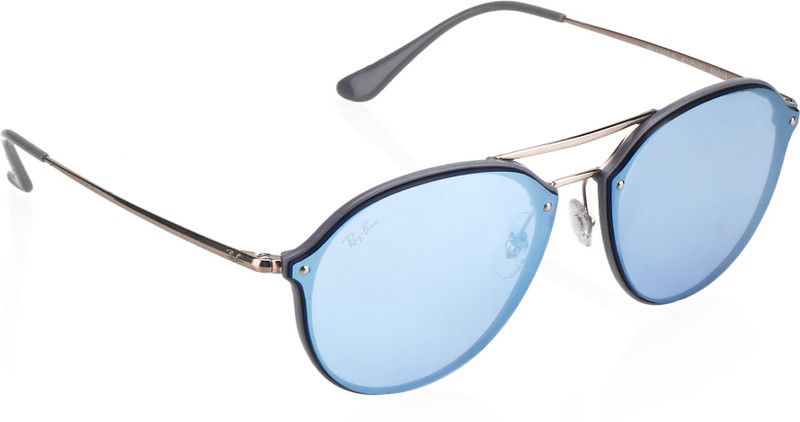 Mirrored Oval Sunglasses (62)  (For Men & Women, Silver)