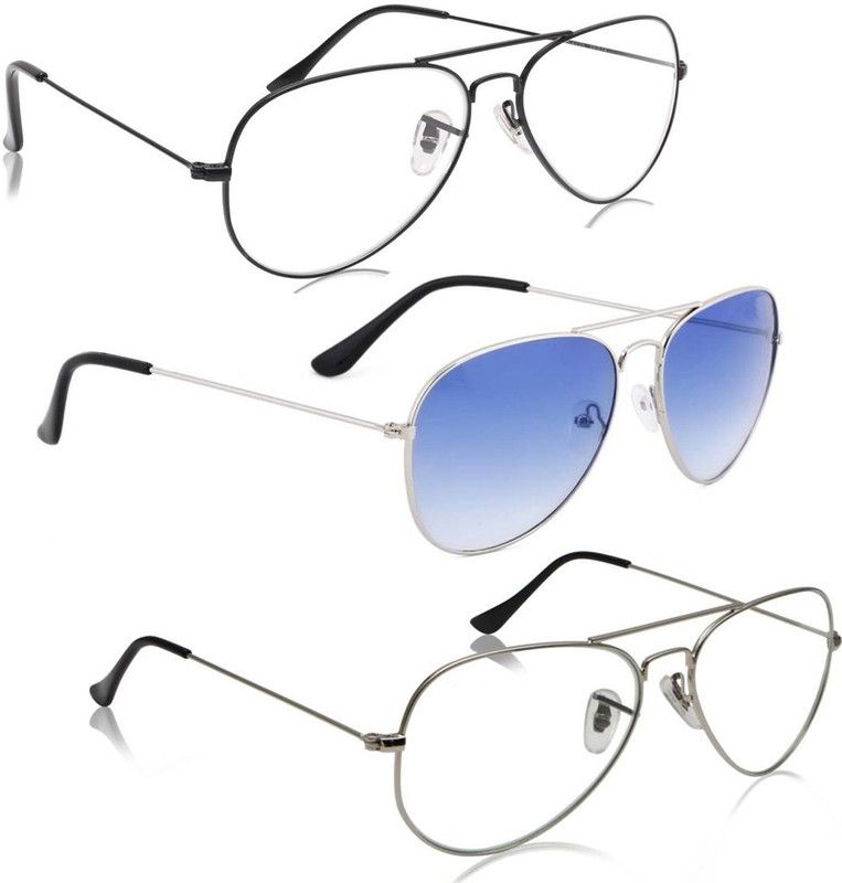 Aviator Sunglasses  (For Men & Women, Clear, Blue)