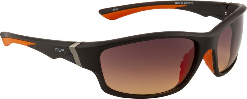 Gradient Wrap-around Sunglasses (63)  (For Men & Women, Brown)