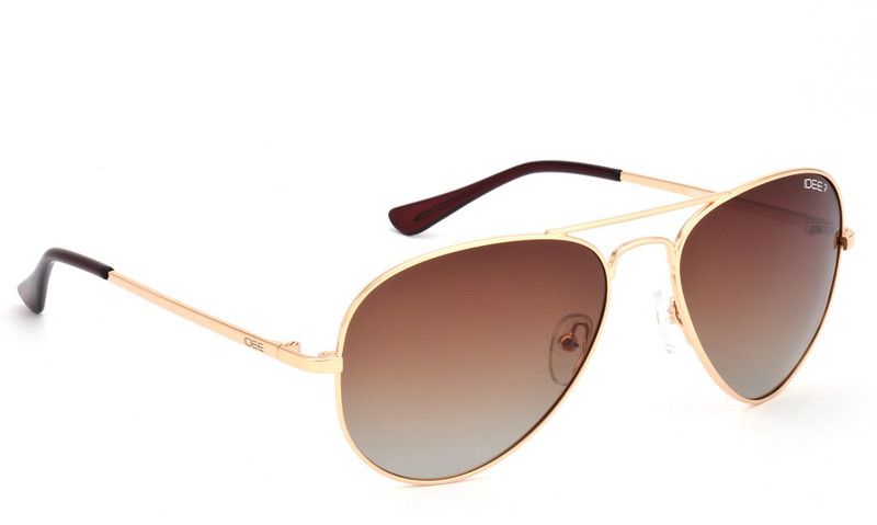 Polarized Aviator Sunglasses (57)  (For Men & Women, Brown)