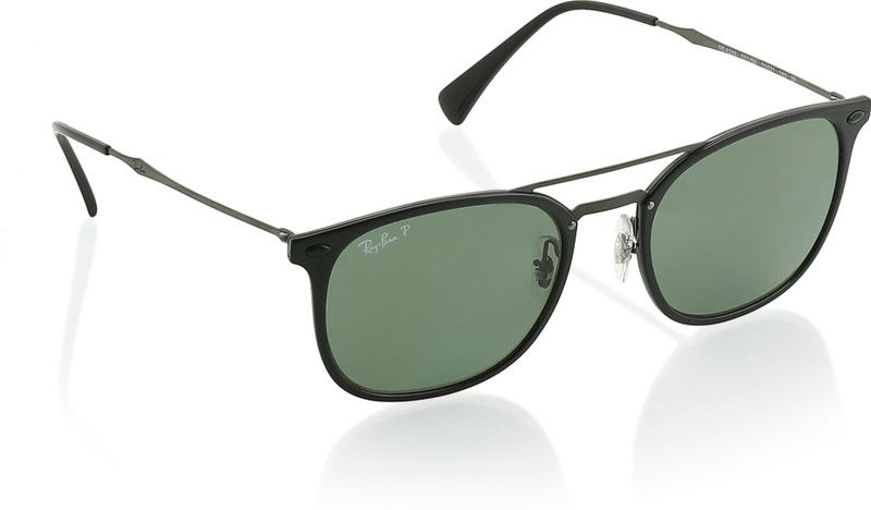Polarized Wayfarer Sunglasses (55)  (For Men, Green)