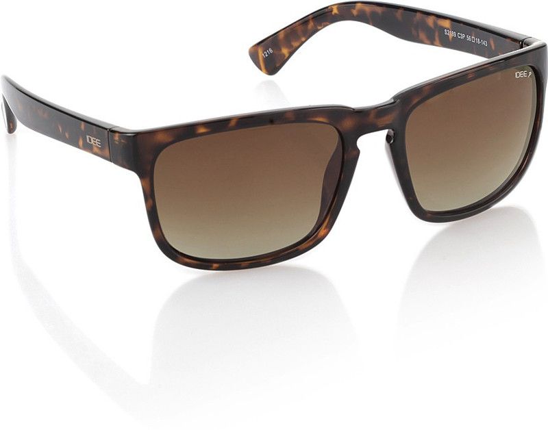 Polarized Rectangular Sunglasses (56)  (For Men, Brown)
