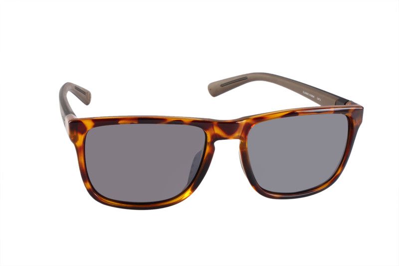 Polarized Retro Square Sunglasses (55)  (For Men & Women, Grey)