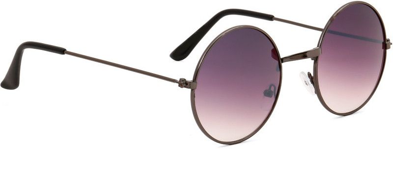 UV Protection Round Sunglasses  (For Men & Women, Black)