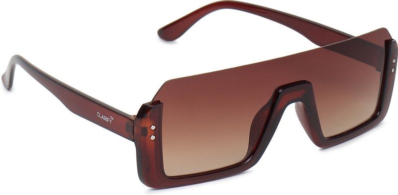 UV Protection Shield Sunglasses (Free Size)  (For Men & Women, Brown)