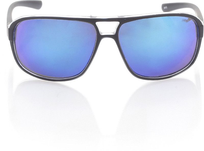 Mirrored Retro Square Sunglasses (62)  (For Men, Blue)