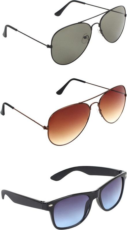 Gradient, UV Protection Aviator, Aviator, Wayfarer Sunglasses (55)  (For Men & Women, Green, Brown, Blue)