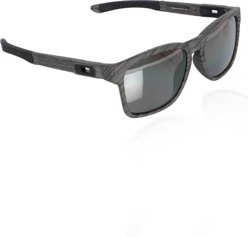 CATALYST Rectangular Sunglass  (For Men, Silver)