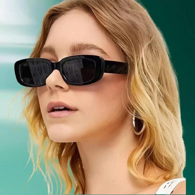 Riding Glasses Rectangular, Sports, Cat-eye, Wayfarer Sunglasses (Free Size)  (For Men & Women, Black)