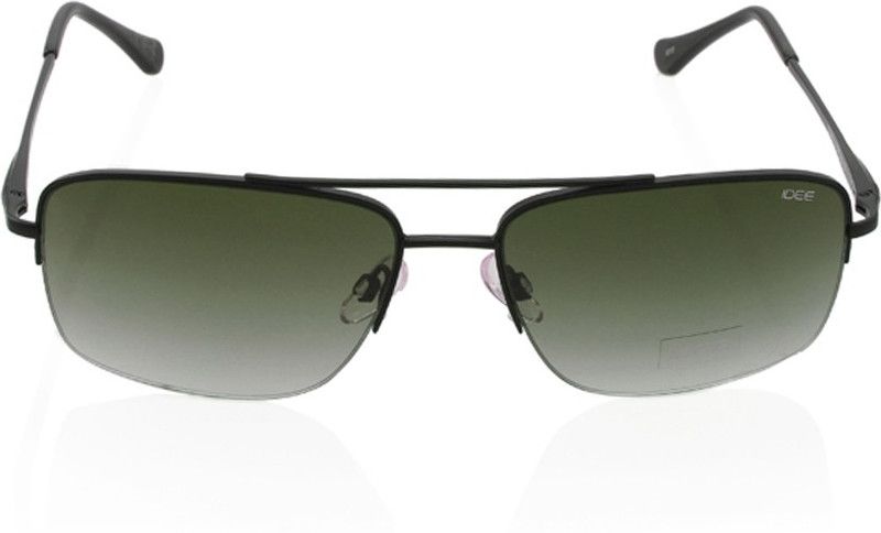 Gradient Rectangular Sunglasses (58)  (For Men, Green)