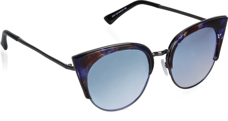 Mirrored Cat-eye Sunglasses (54)  (For Women, Blue)