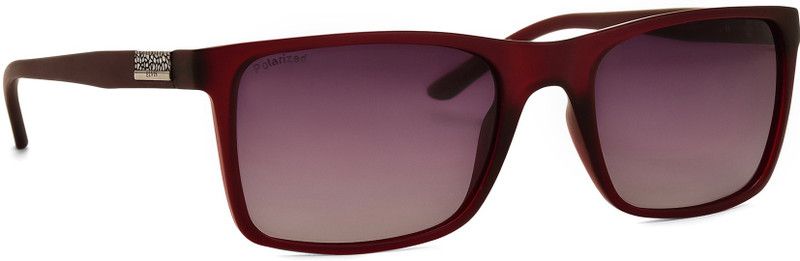 Polarized, Gradient, UV Protection Wayfarer Sunglasses (57)  (For Men, Grey)