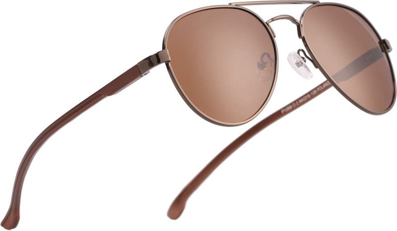 Polarized, UV Protection Aviator Sunglasses (64)  (For Men & Women, Brown)