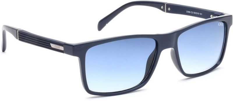 Gradient Rectangular Sunglasses (55)  (For Men & Women, Blue)