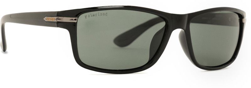 Polarized Rectangular Sunglasses (59)  (For Men & Women, Green)