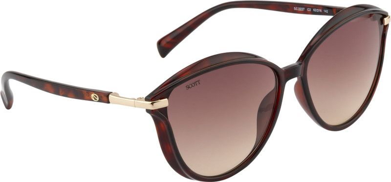 Gradient Oval Sunglasses (62)  (For Women, Brown)