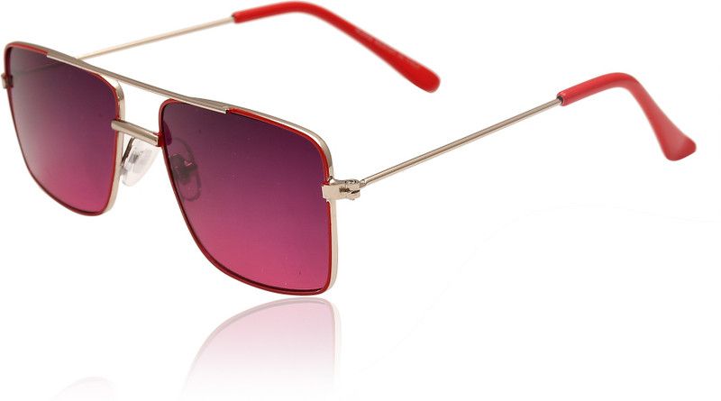 Polarized, Riding Glasses, UV Protection Rectangular Sunglasses (49)  (For Boys & Girls, Red)