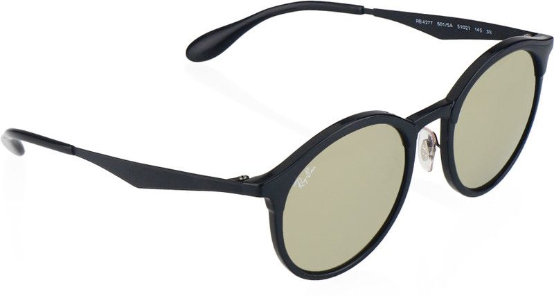 Polarized Oval Sunglasses (51)  (For Men & Women, Golden)